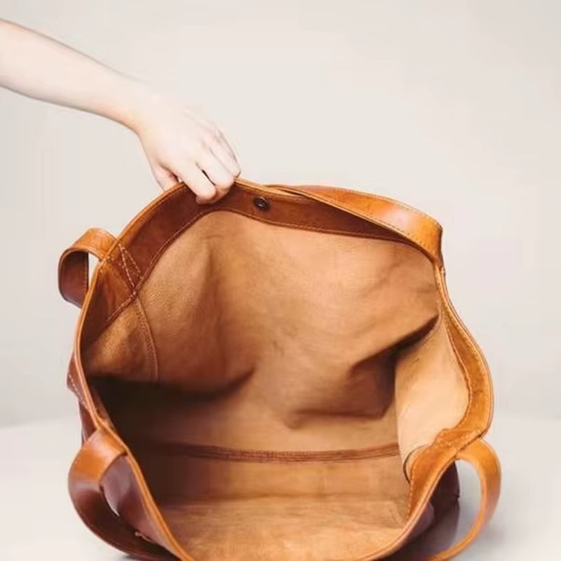Women'S Soft Pu Leather Tote Vintage Shoulder Bag with Big Side Tote Bag Stylish Handbag with Top Handle Bags Bolsa Feminina