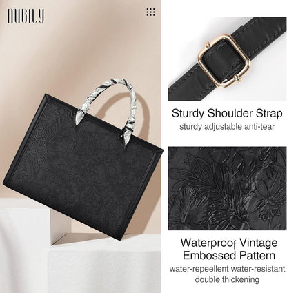 NUBILY Laptop Bags for Women 15.6 Inch Large Tote Bag Ladies Leather Laptop Wor