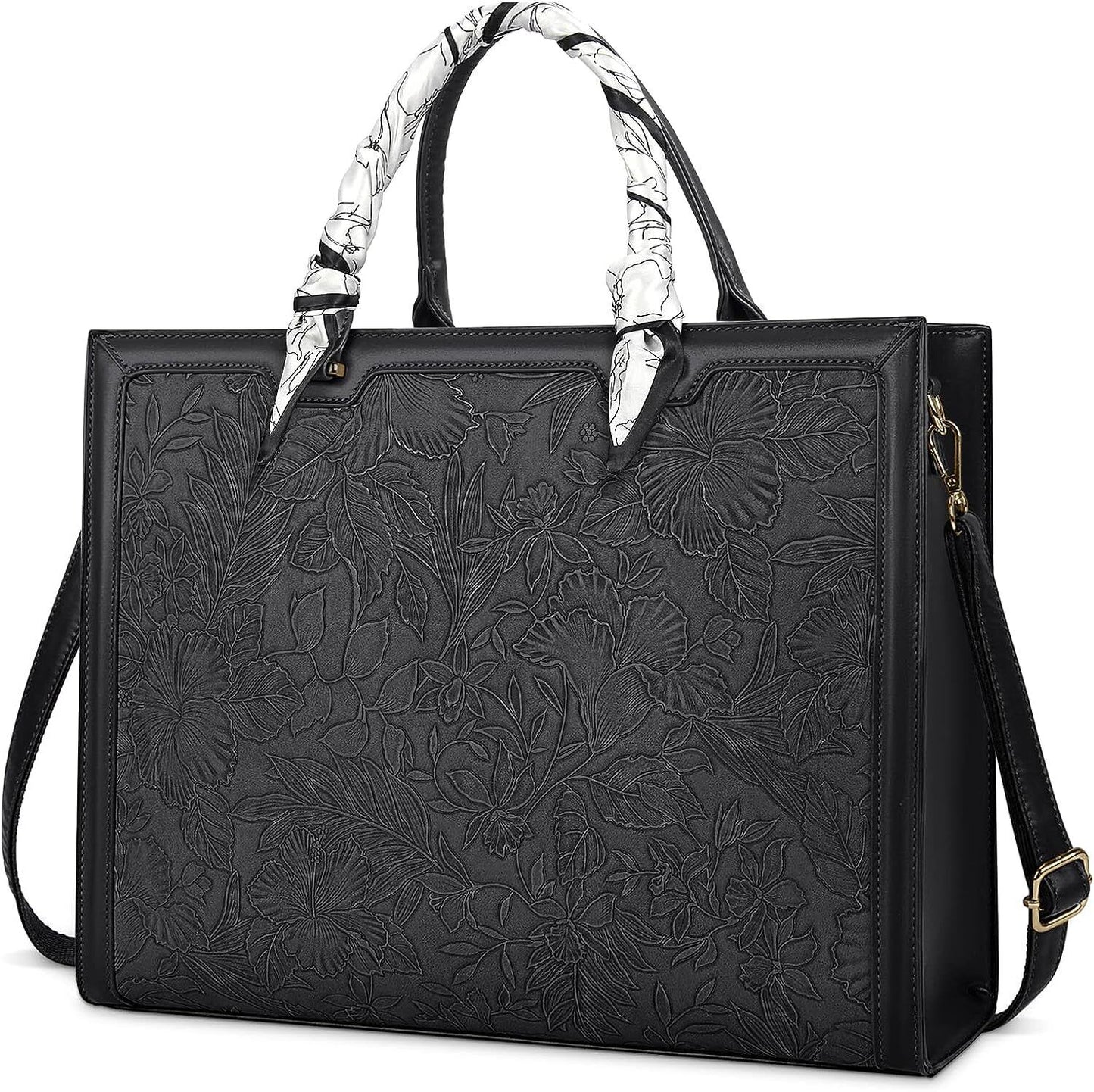 NUBILY Laptop Bags for Women 15.6 Inch Large Tote Bag Ladies Leather Laptop Wor
