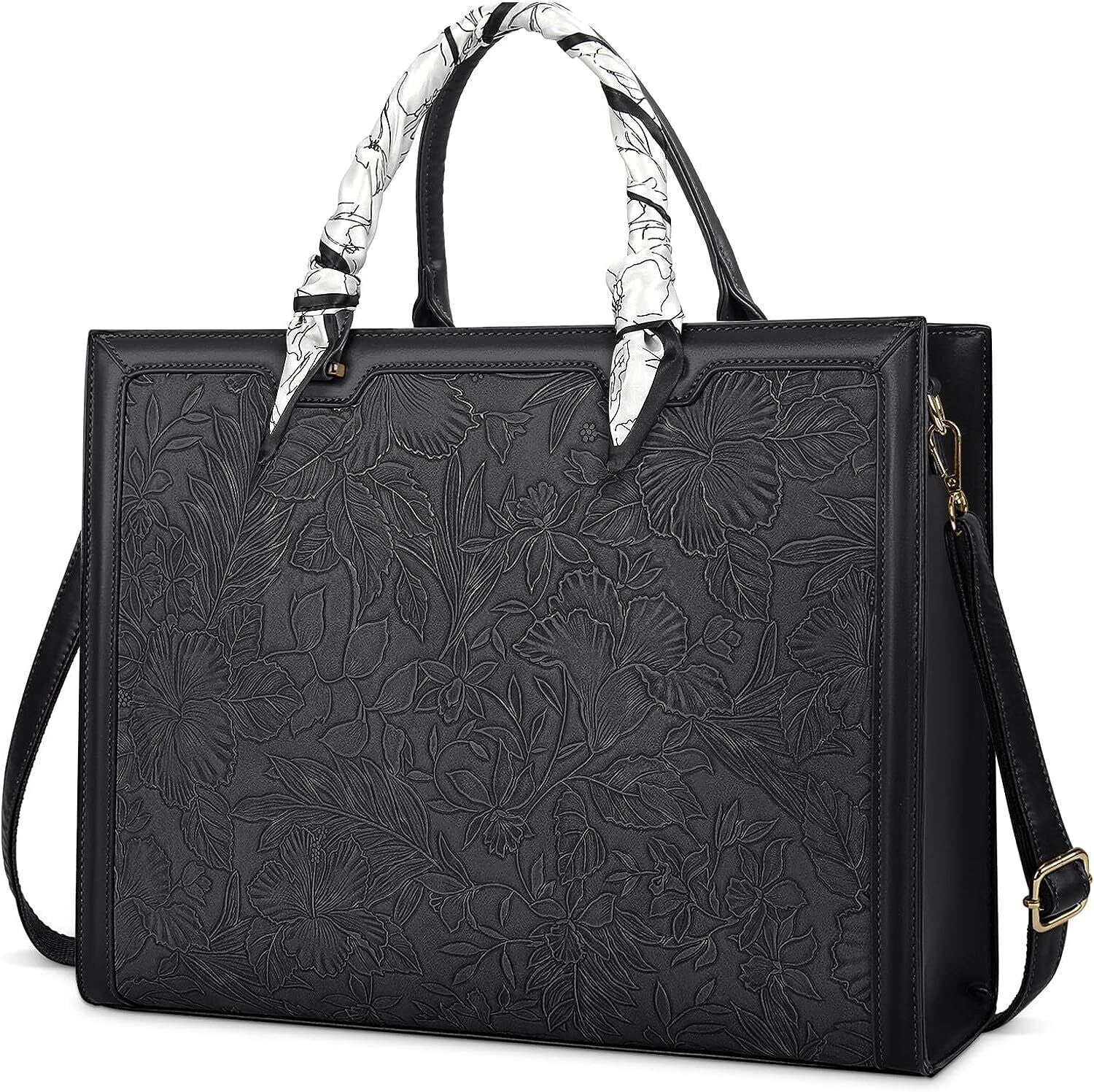 NUBILY Laptop Bags for Women 15.6 Inch Large Tote Bag Ladies Leather Laptop Wor