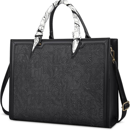 NUBILY Laptop Bags for Women 15.6 Inch Large Tote Bag Ladies Leather Laptop Wor