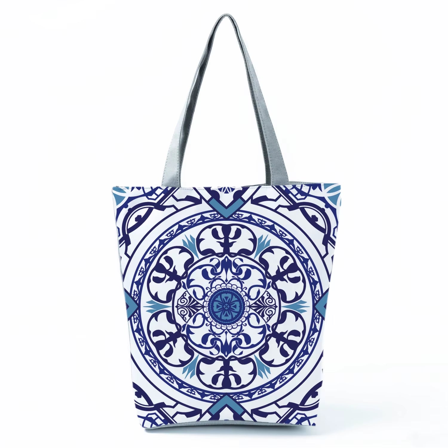 2021 New Fashion Tote Geometry Floral Print Handbags for Women High Quality All-Match Beach Bag Eco Friendly Portable Women Bags