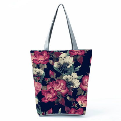 2021 New Fashion Tote Geometry Floral Print Handbags for Women High Quality All-Match Beach Bag Eco Friendly Portable Women Bags