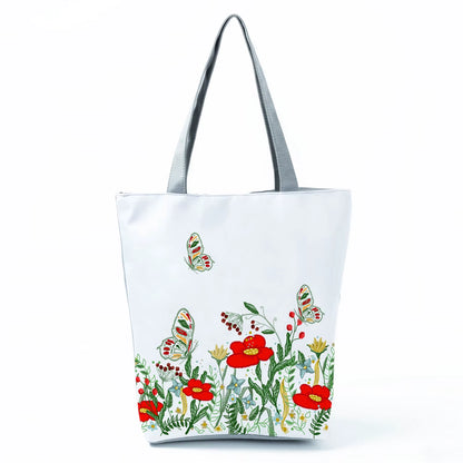 2021 New Fashion Tote Geometry Floral Print Handbags for Women High Quality All-Match Beach Bag Eco Friendly Portable Women Bags