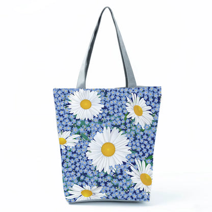2021 New Fashion Tote Geometry Floral Print Handbags for Women High Quality All-Match Beach Bag Eco Friendly Portable Women Bags