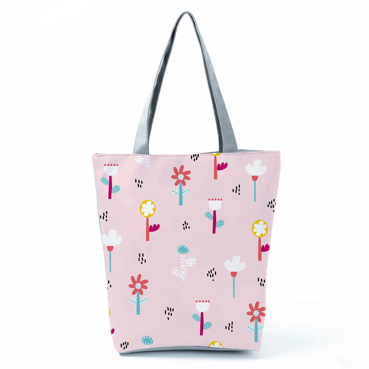 2021 New Fashion Tote Geometry Floral Print Handbags for Women High Quality All-Match Beach Bag Eco Friendly Portable Women Bags