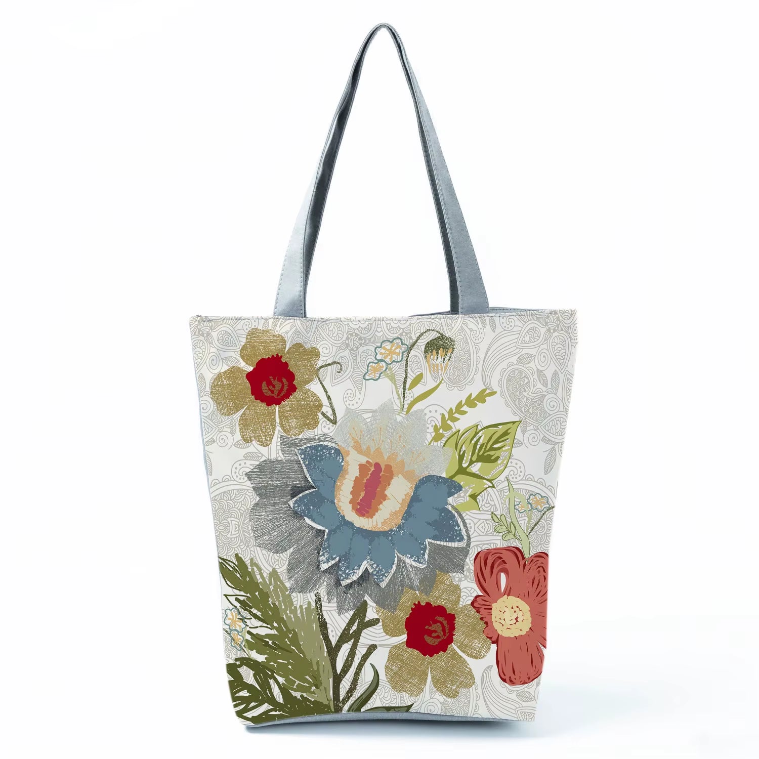 2021 New Fashion Tote Geometry Floral Print Handbags for Women High Quality All-Match Beach Bag Eco Friendly Portable Women Bags