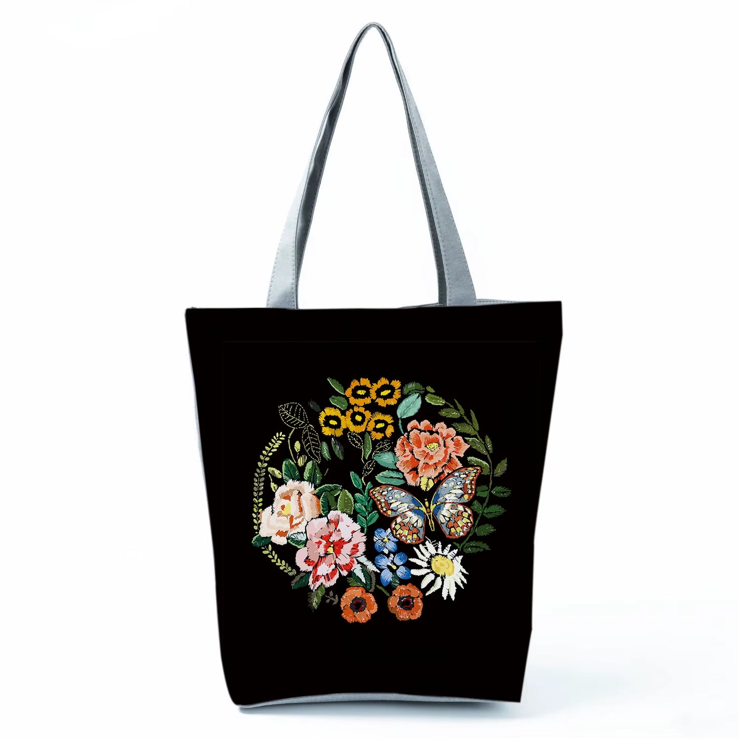 2021 New Fashion Tote Geometry Floral Print Handbags for Women High Quality All-Match Beach Bag Eco Friendly Portable Women Bags