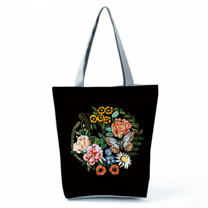 2021 New Fashion Tote Geometry Floral Print Handbags for Women High Quality All-Match Beach Bag Eco Friendly Portable Women Bags
