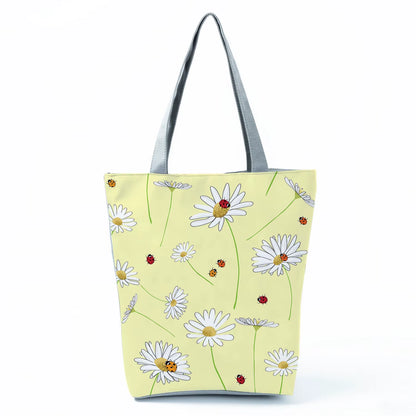 2021 New Fashion Tote Geometry Floral Print Handbags for Women High Quality All-Match Beach Bag Eco Friendly Portable Women Bags
