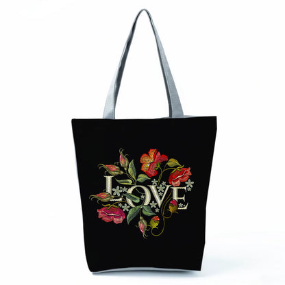 2021 New Fashion Tote Geometry Floral Print Handbags for Women High Quality All-Match Beach Bag Eco Friendly Portable Women Bags
