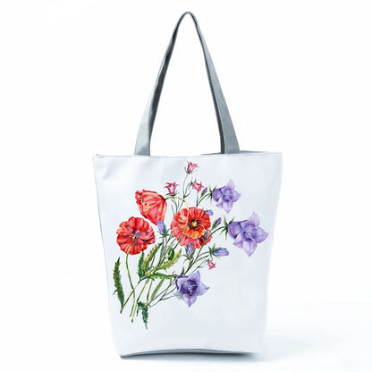 2021 New Fashion Tote Geometry Floral Print Handbags for Women High Quality All-Match Beach Bag Eco Friendly Portable Women Bags