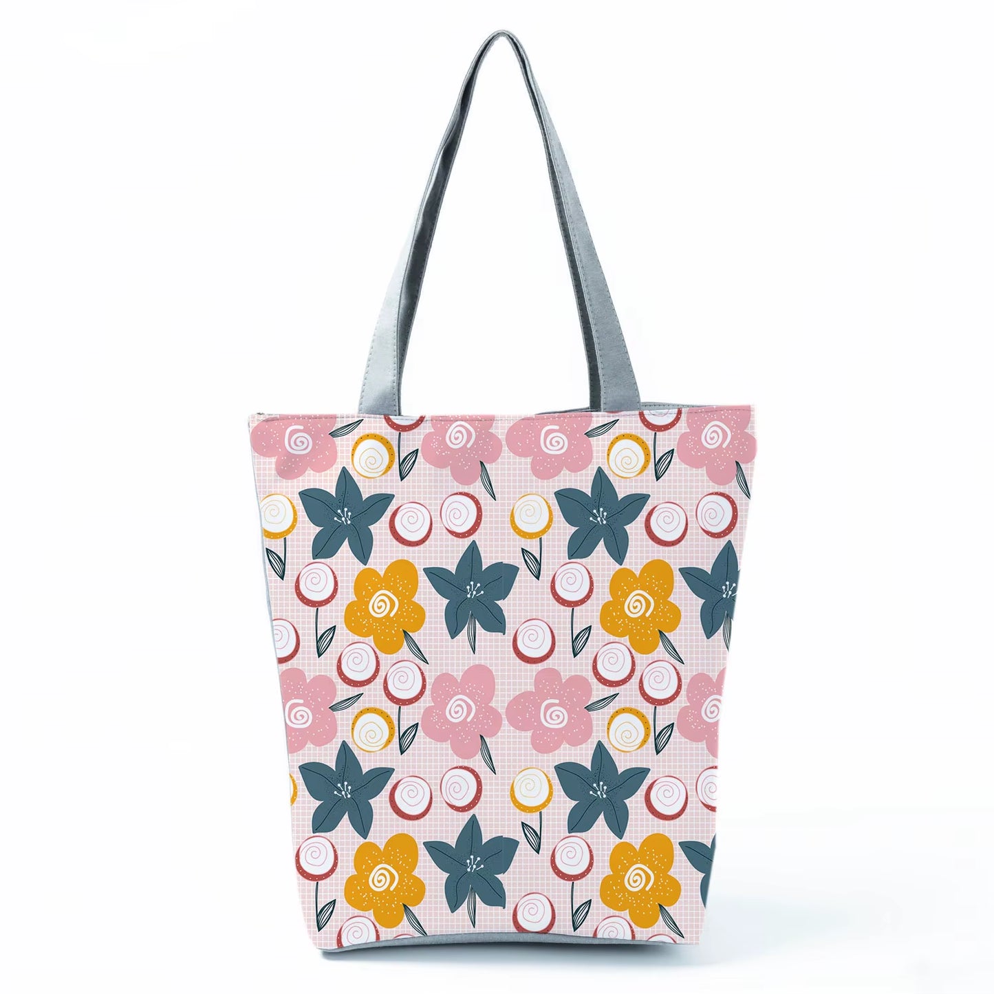 2021 New Fashion Tote Geometry Floral Print Handbags for Women High Quality All-Match Beach Bag Eco Friendly Portable Women Bags