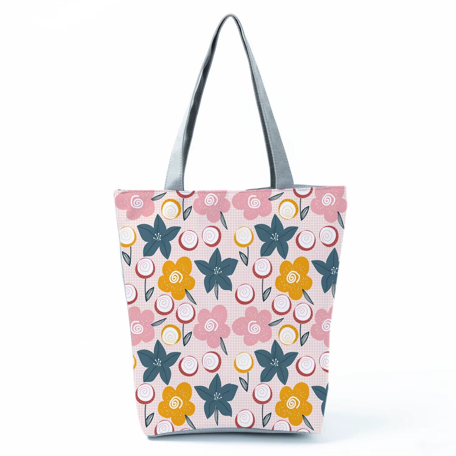 2021 New Fashion Tote Geometry Floral Print Handbags for Women High Quality All-Match Beach Bag Eco Friendly Portable Women Bags