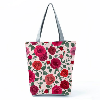 2021 New Fashion Tote Geometry Floral Print Handbags for Women High Quality All-Match Beach Bag Eco Friendly Portable Women Bags
