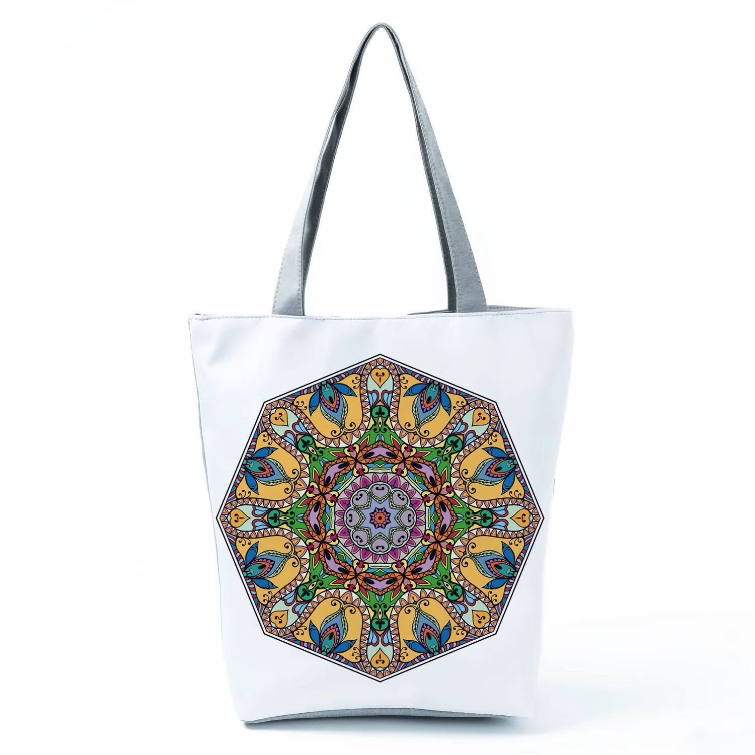 2021 New Fashion Tote Geometry Floral Print Handbags for Women High Quality All-Match Beach Bag Eco Friendly Portable Women Bags