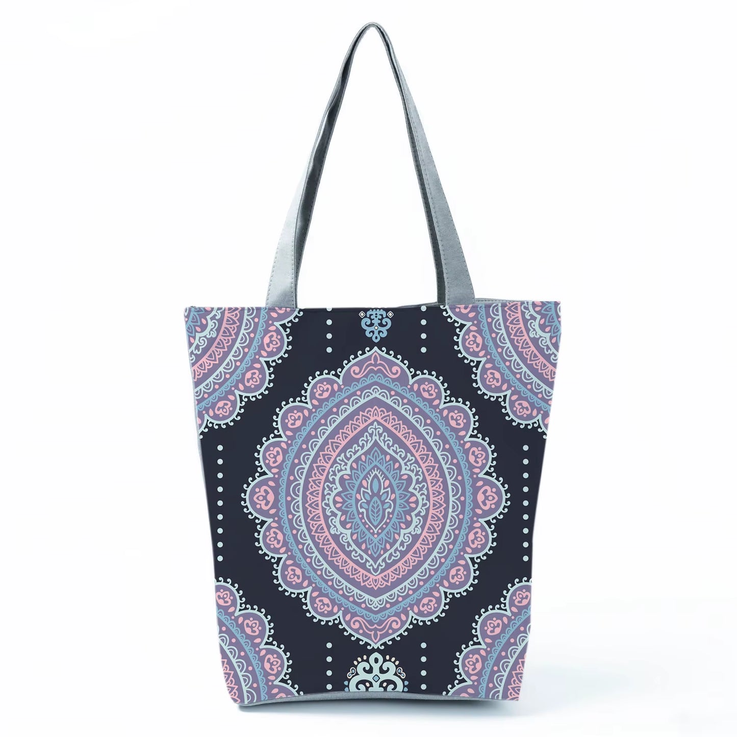 2021 New Fashion Tote Geometry Floral Print Handbags for Women High Quality All-Match Beach Bag Eco Friendly Portable Women Bags