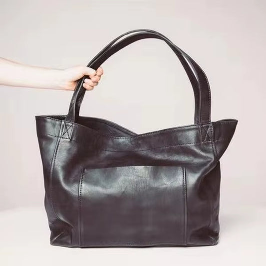 Women'S Soft Pu Leather Tote Vintage Shoulder Bag with Big Side Tote Bag Stylish Handbag with Top Handle Bags Bolsa Feminina