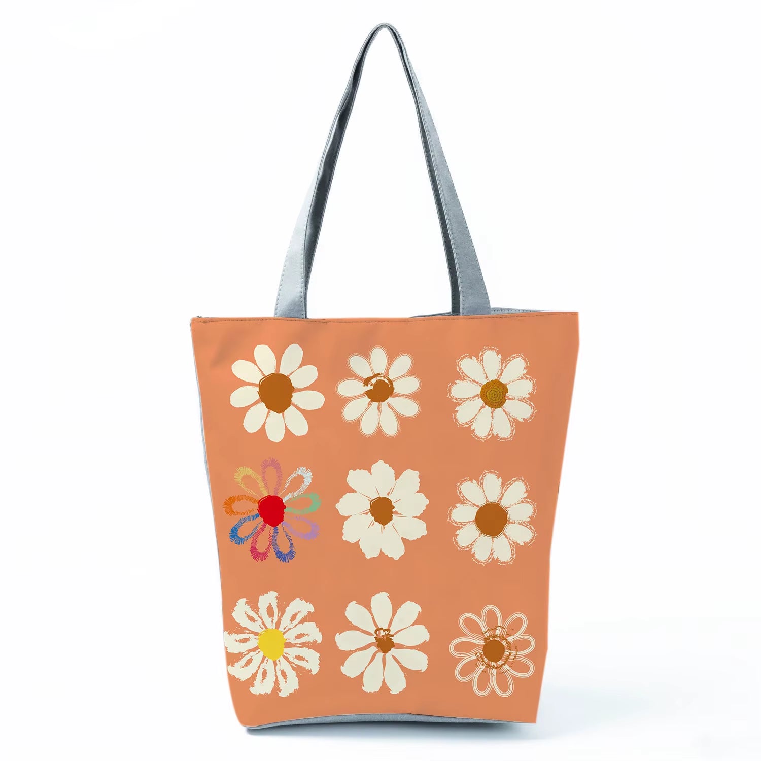 2021 New Fashion Tote Geometry Floral Print Handbags for Women High Quality All-Match Beach Bag Eco Friendly Portable Women Bags