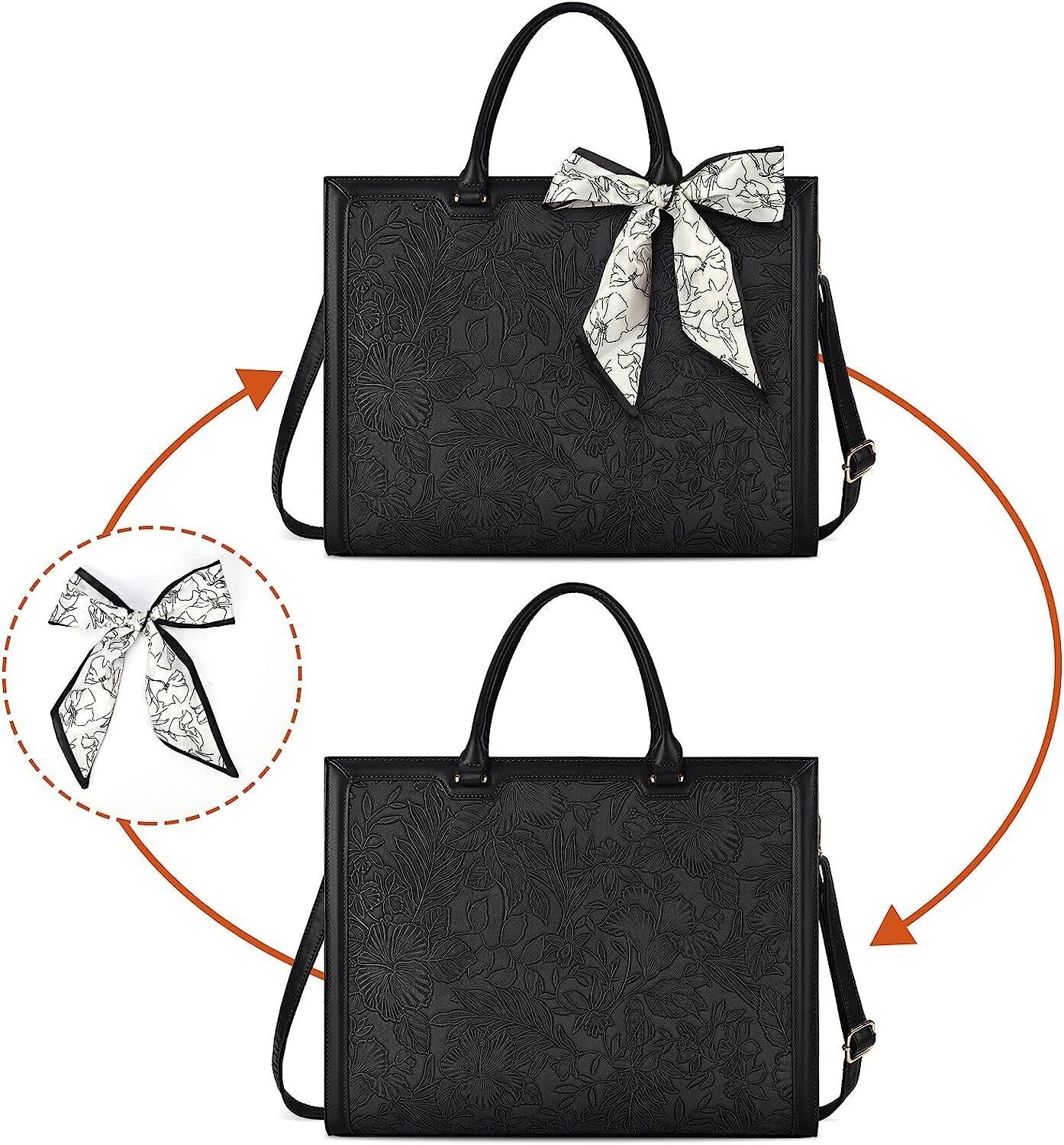 NUBILY Laptop Bags for Women 15.6 Inch Large Tote Bag Ladies Leather Laptop Wor