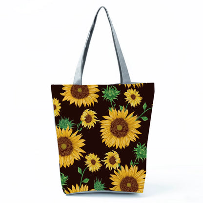 2021 New Fashion Tote Geometry Floral Print Handbags for Women High Quality All-Match Beach Bag Eco Friendly Portable Women Bags