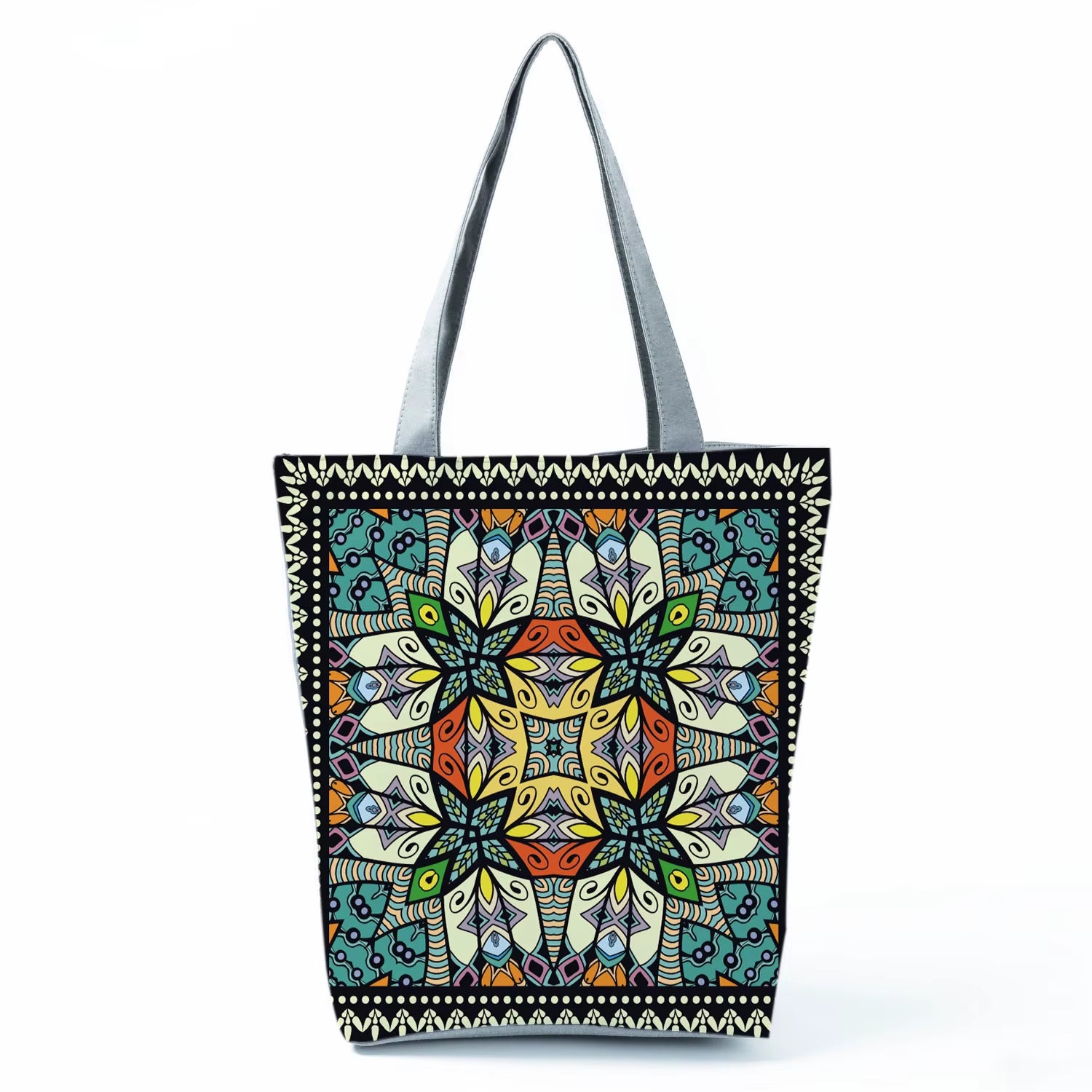 2021 New Fashion Tote Geometry Floral Print Handbags for Women High Quality All-Match Beach Bag Eco Friendly Portable Women Bags