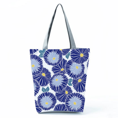 2021 New Fashion Tote Geometry Floral Print Handbags for Women High Quality All-Match Beach Bag Eco Friendly Portable Women Bags